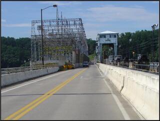 Old powerplant and bridge over the Susquehanna River in Maryland