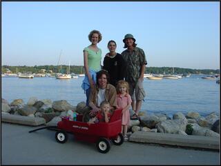 Us with our gracious hosts on a walk to Lake Geneva