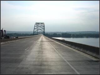 The bridge over the Mississippi, just east of Dubuque