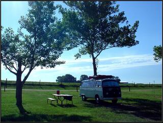 Morning in Grand Island, very likely our last pasture setting