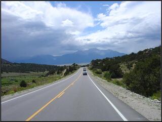 Heading down into Poncha Springs