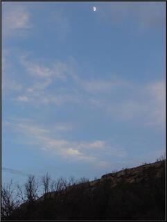 Moon over the mesa from Morefield Campground