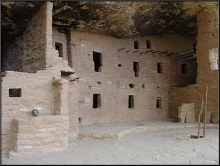 One of the best preserved walls in the park, in Spruce Tree House. Also, a kiva with it's roof on.
