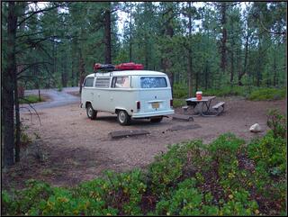 Morning in the pleasantly rainy Sunset Campground