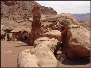 The more substantial rock dwelling, housing artisans