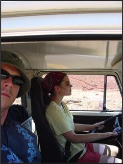 Brian experimenting with the ''driver and passenger, outside the window looking in'' shot
