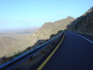 A great one lane road down Weaver Mountains