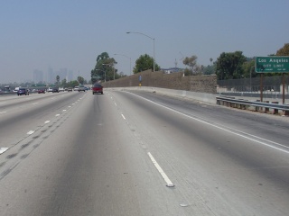 Hitting LA city limits, you can almost see downtown through the smog