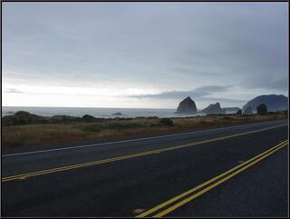 Oregon coast at dusk