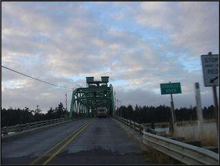 A drawbridge south of Coos Bay