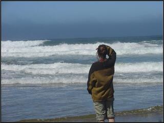 Theresa looks for the perfect wave