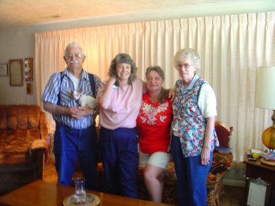 Theresa's Grandpa Bob, Aunt Janie, mom, and Grandma Bob