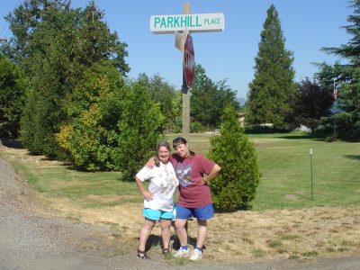 Mom and Aunt Darcy, in their place