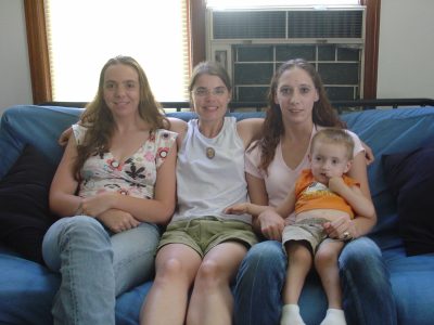 Theresa and cousins Michelle and Crystal, and Josh