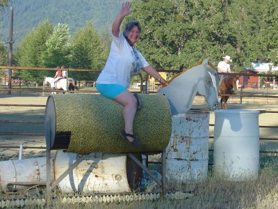 Mom on her pony