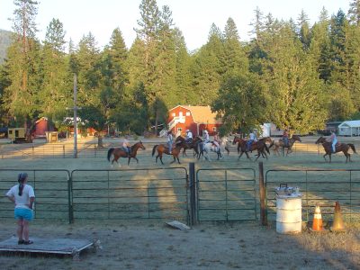 Mom supervising the posse drill