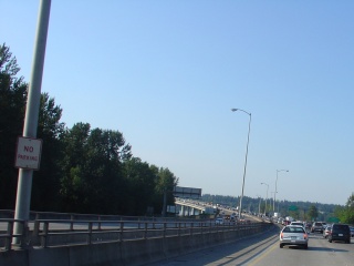 The bridge over the Columbia River between Portland and Vancouver