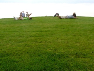 Brian and Adam, racing to the bottom of the hill