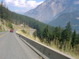 The windy road back down the pass to the bottom