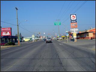 The road through Vanderhoof, the bus blew a piston at this intersection once