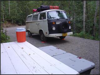 Morning in the middle of the Cassiar Highway