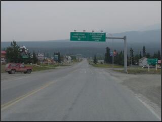 The actual junction in Haines Junction