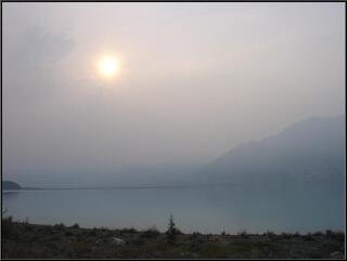 Looking across Kluane Lake toward Sheep Mountain