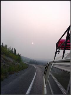 The morning sun in the rear view