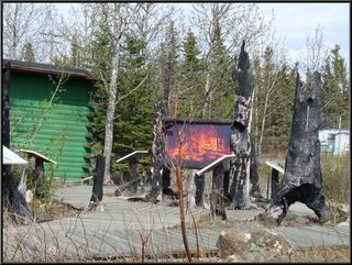 The Burwash Landing Museum fire exhibit