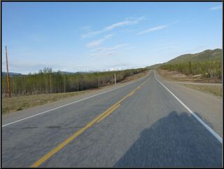 A little bus shadow on the was to Teslin for the night