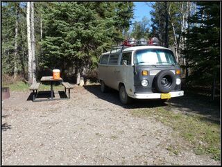 Morning in the surprisingly nice Grand Cache Municipal Campground