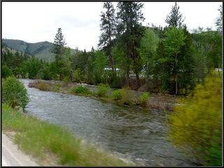 The road followed the swollen Salmon river for much of the drive