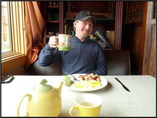 That is ham, eggs, and a 20 oz mug-o-latte