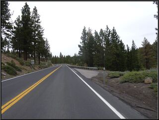 The road up and over the pass to Lake Tahoe