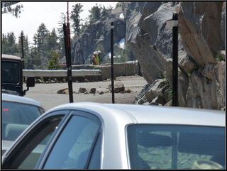 A little road repair at the top of Carson Pass