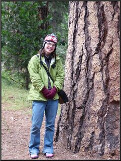 Theresa and a very large tree