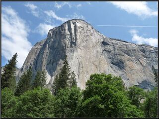 El Capitan, there are some folks toward the top but you can't see them