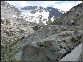 Looking back up on the road down to Lee Vining