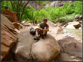 Brian gets ready to hike in some 62 degree water