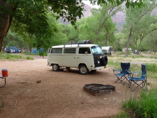 The bus, happy in the simplicity of South Campground