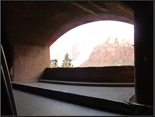 Looking out one of the galleries