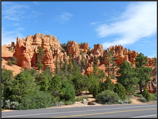 The first hoodoos, in Red Canyon