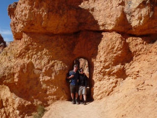 Us in a one person tunnel, from the vantage of a kind stranger