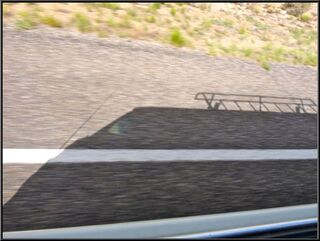 Late afternoon bus shadow