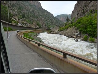 Colorado River Rapids on which there were many rafters, of which we captured none
