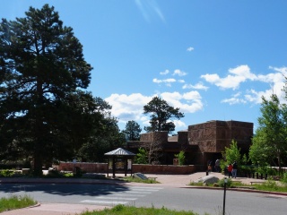 The architecturally impressive visitors center, which is a national historical building