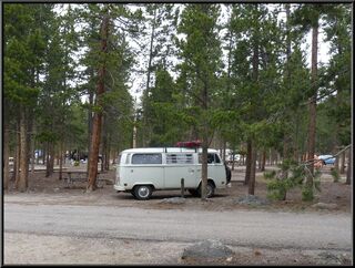 Morning in the aesthetically challenged Glacier Basin Campground