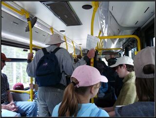 Our ride up to the trailhead, the park shuttle
