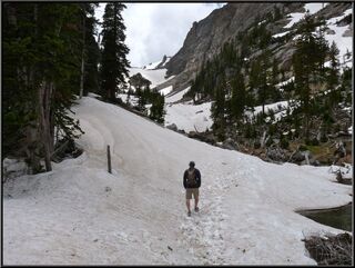 The glacier turns out to be over that top saddle