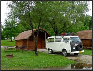 Morning after a torrential downpour on our Kabin